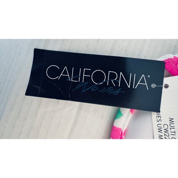 2/$30 NWT California Waves L Floral Halter Bikini Top Padded Double Tie Back - Picture 13 of 14